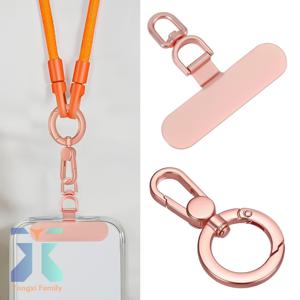 TEMU [고급 휴대폰 끈 파트너] 360° 양방향 회전 스테인리스 스틸 휴대폰 끈 커넥터 | 스테인리스 스틸 심리스 메탈 스트랩 | 초박형 투명 강력 메탈 패치 | 듀얼 360° 회전 메탈 로브스터 걸쇠, 끈 패치 조합