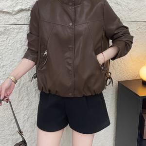 TEMU 플러스 사이즈 - 플러스 사이즈 - 숏 인조 가죽 재킷 여성용 2026 봄/가을 신상 한국 버전 루즈핏 외국 스타일 다용도 재킷 탑