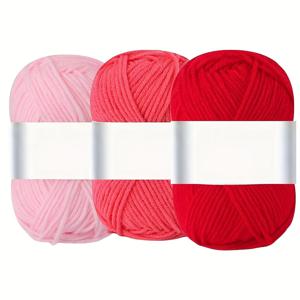 TEMU 마카롱 색상의 부드러운 코바늘 뜨개실 3개 세트입니다. 중간 무게의 실 4줄로 구성되어 있으며, 담요, 가방, 모자, 스카프, 장갑 및 다양한 작은 공예품 제작에 적합합니다.