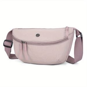 TEMU 여성용 나일론 만두백 지퍼 클로저 & 스티칭 - 스포티 크로스바디 체스트/웨이스트/숄더백, 그레이 핸드백///// - 캐주얼 & 운동용, 체육관, 여행, 일상에 적합