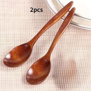 TEMU 2개/5개 나무 스푼 계량 스푼, 수프, 커피, 디저트, 조리용으로 적합, 차통, 소금, 후추 용기에 이상적. 창의적인 나무 수프 스푼, 디저트 스푼, 요거트 스푼, 우유 스푼
