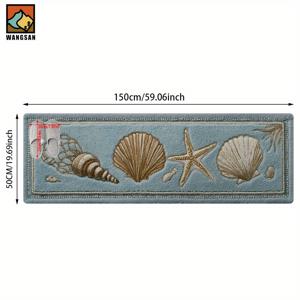 TEMU 2D 플랫, 2D 플랫, 1개 2D 플랫 및 조개 패턴 욕실 미끄럼 방지 매트, 플란넬 소재, 푹신한 플러시 장식, 욕실, 현관, 주방, 거실 및 기타 장소에 적합, 세탁기 사용 가능, 데일리 장식, 선물
