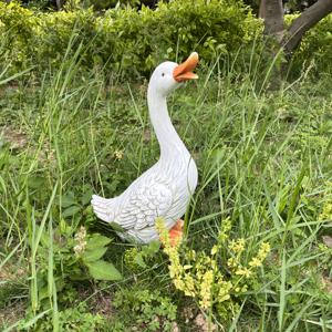 TEMU 정품 농장 오리 조각상, 재미있는 오리 울타리 장식, 레진 오리 장식품, 실물 같은 야외 동물 조각상, 오리 피규어, 가족 정원, 계단, 농장, 파티오 및 뒤뜰에 적합