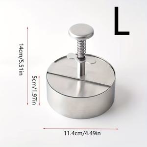 TEMU 스테인리스 스틸 햄버거 프레스형 케이크 메이커 1개, 미트 케이크 프레스 몰드, 케이크 프레스, 밥 채소롤 매직 도구, 스프링, 수동식 고기 프레스