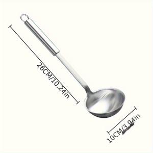TEMU 고품질 스테인리스 스틸 긴 손잡이 수프 스푼 - 가정, 레스토랑 및 호텔 주방에 적합 - 수프, 스톡 및 소스 서빙을 위한 튼튼한 스테인리스 스틸 조리 도구 | 현대적인 주방 도구