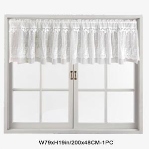 TEMU 1패널 프렌치 컨트리 플로럴 자수 튤 쇼츠 커튼 티어 - 레이스 트림, 반투명 빛 차단 창문 밴스, 나일론 원단, 로드 포켓, 주방/카페/식당용, 쉬운 세탁 저철사, 전계절 사용 가능 (하드웨어 미포함)