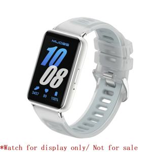 TEMU 삼성 갤럭시 피트 3 호환 투톤 실리콘 스트랩. 남녀 모두에게 적합한 반투명 젤리 디자인. 다양한 색상으로 제공되는 조절 가능한 스포츠 피트니스 손목 밴드이며, 스포츠 활동에 적합합니다.