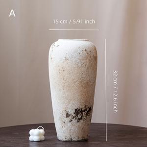 TEMU 빈티지 세라믹 와비-사비 홈 데코 꽃병, 실내 및 실외 장식, 호텔, 사무실 책장에 적합 - 건조 꽃, 조화, 수경 재배 식물, 꽃 장식과 함께 완벽하게 어울림