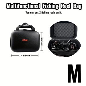 TEMU JSFUN-S/M/L - 지퍼 잠금장치와 부드러운 폼 인서트가 있는 낚시 릴 보관함, 낚시 릴 1-2개 수납용
