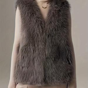 TEMU 플러스 사이즈, 여성용 우아한 퍼리 조끼