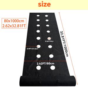 TEMU 헤비듀티 천공 제초막 | 내구성 있는 블랙 PP 원단 | 통기성 및 습기 유지 가능한 정원 제초제, 딸기/채소/토마토 재배용