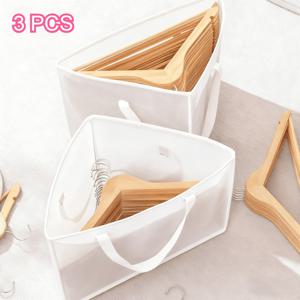 TEMU 2/3개입 새로운 패브릭 삼각 수납 가방, 손잡이 달린 옷장 행거 정리함, 캐비닛 및 세탁실 공간 절약, 의류 보관 및 정리용, 수납 상자, 옷장 정리함, 접이식 옷장, 걸이형 수납 가방, 가정 정리 용품