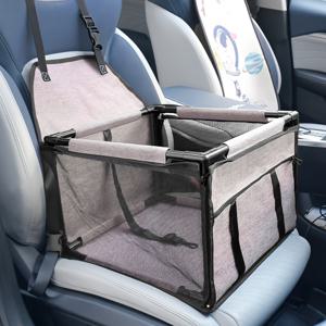 TEMU 조절 가능한 안전 하네스 호환 강아지 차량용 침대 - 통기성 메쉬 펫 캐리어 시트, 강아지와 개를 위한 편안한 여행용 침대 - 뒷좌석 또는 앞좌석에 간편 설치