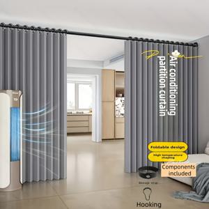 TEMU GRANEAT 웨이브 도어 커튼, 2D 접이식 방 분리막으로 프라이버시 보호, 후크 및 코드 시스템으로 폴 설치 불필요, 거실 및 공용 공간에 적합. 화이트 색상으로 제공되며 사계절용 접이식 패널 스크린입니다.