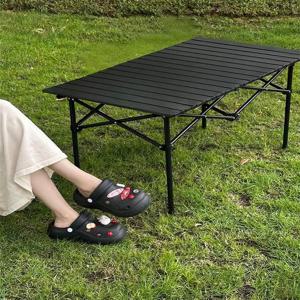TEMU 접이식 휴대용 캠핑 테이블 튼튼한 알루미늄 접이식 롤 캠핑테이블 피크닉 테이블+수납 매쉬망
