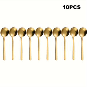 TEMU 10/20개 304스테인리스 스틸 스푼, 귀여운 카푸치노 스푼, 3.86인치 미니 커피 스푼, 내구성 있는 조미료 스푼, 데미타스 스푼, 집/주방/커피 바용 작은 커피- 스페셜티 스푼, 거울 광택, 식기세척기 사용 가능