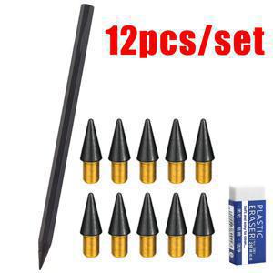 TEMU 무한한 쓰기 가능성을 열어주는 혁신적인 메탈 펜슬: 스케치, 페인팅, 사무용으로 활용 가능한 마법의 펜. 펜 1개, 교체 가능한 팁 10개, 지우개 1개 포함