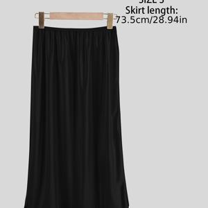 TEMU 레이스 패널이 있는 투명 방지 스커트, 투명 방지 안감 블라우스, 미드 길이 스커트, 여성용 짧은 속치마