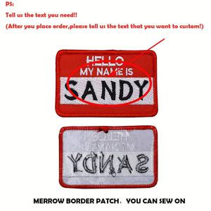 TEMU 1pc 맞춤형 자수 이름 태그 패치, 의류, 배낭, DIY 장식용 맞춤형 텍스트 배지, 하늘색으로 