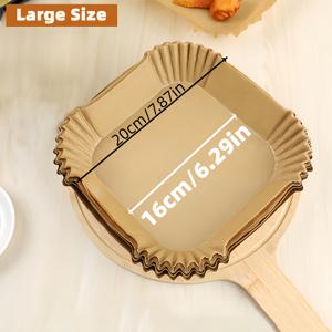 TEMU 200개입 8인치 정사각형 에어프라이어 일회용 베이킹 페이퍼 라이너, 베이킹, 로스팅, 요리용 사전 절단, 5-8 QT 에어프라이어 모델 호환, 감자튀김 및 다양한 요리에 완벽, 다용도 요리 라이너 | 방수 베이킹 라이너, 에어프라이어 라이너