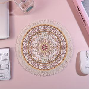 TEMU 태슬 마우스 패드, 고무 베이스 미끄럼 방지 및 내열성, 커피 컵 매트, 테이블 매트, 물컵 매트, 커트러리 매트 및 기타 테이블 매트로 사용 가능, 컴퓨터 데스크탑 매트, 사무실 미끄럼 방지 손목 받침 및 기타 사무용품으로 사용 가능