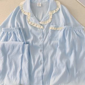 TEMU 플러스 사이즈 250 Lbs 캐주얼 루즈 수면복 세트 (착용 가능한 반팔 상의, 반바지, 바지), 피부 친화적인 레이스 칼라 가디건