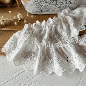 TEMU 1야드 길이 7cm 폭 플리츠 자수 레이스 리본 - 리본 패턴 / 컬러, 실, 의류 장식, 헤어 액세서리 & 홈 텍스타일 장식용 - 우아한 플리츠 레이어드 레이스 리본