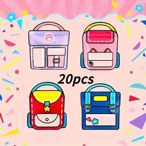 TEMU 20/30개입 투명 창문 플라스틱 선물 가방 (상단 손잡이 포함) - 생일, 스낵, 사탕, 선물용 재미있는 만화 디자인 - 졸업식, 개학, 교실 행사, 사탕 색상의 파티 답례품, 작은 책가방 모양으로 완벽