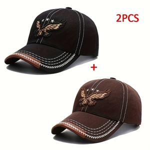 TEMU 2 Top 콤비네이션 독수리 자수 패션 야구 모자 야외 레저 선물 햇빛 가리개