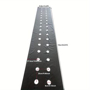 TEMU 무수단 블랙 원단, 잡초 제어용 사전 펀칭 구멍, 폭 0.8미터, 길이 10미터, 수동 제초 없이 채소, 딸기, 토마토 재배용으로 설계됨
