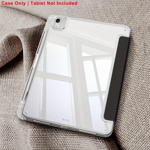 TEMU 아이패드 에어 4 5 6 .9인치 11인치 2020/2022/2024/2025 에어 11인치 M2/M3용 투명 보호 케이스, 펜 슬롯 포함, PU 가죽 플립 자석 스탠드 케이스, 자동 깨우기/잠자기 기능