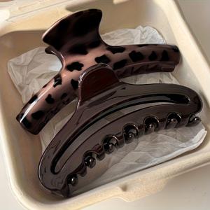 TEMU 2개입 빈티지 한국 스타일 패셔너블 아크릴 고급 프린트 대형 쉬운 할로우 헤어 클로, 업스타일에 완벽하며 일상복 및 선물용으로 좋습니다.