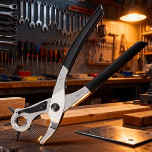 TEMU 강력한 가죽 펀치 펀치 도구, 6가지 다양한 크기의 로터리 메커니즘 특징, 벨트, 시계 밴드, 핸드백 스트랩 등에 적합. 4.5, 4, 3.5, 3, 2.5, 2mm의 정밀한 펀치 사이즈 제공