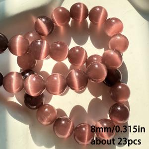 TEMU 비즈 & 비즈 세트 - 약 31/23/18개 6/8/10mm 보라-빨간 고양이눈 라운드 비즈, 정교한 구멍 뚫린 루즈 비즈, 고품질 럭셔리 비즈 DIY 목걸이, 팔찌 만들기, 공예 재료 & 액세서리