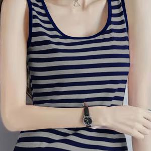 TEMU 여성용 컬러 블록 민소매 라운드넥 탱크 탑, 레이어링 또는 홀로 착용 가능, 데일리 출퇴근 및 기본 여름룩에 적합