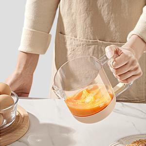 TEMU 멀티 컵형 반자동 거품기 계란 우유 믹서 홈카페 베이킹 기계 깊어진 컵 높이 명확한 눈금 거품 필터 포함