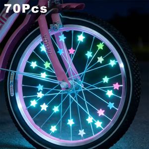 TEMU COBAKUEY 야광 스포크 비즈 휠 니플 70개 - 야간 라이딩용 야광 별 휠 장식, 자전거용, 자전거 타는 사람을 위한 휴일 선물, 정비 및 장식용