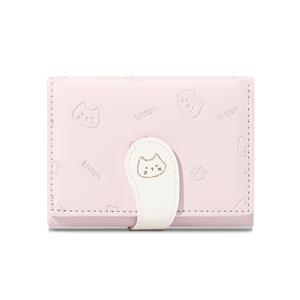 TEMU 창의적인 고양이 테마 지갑 | 다기능 카드 및 동전 홀더, 대용량 학생용, 무지, 세탁 금지