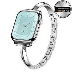 TEMU 여성용 골드 애플워치 밴드, 실버 애플워치 밴드, 316L 스테인리스 스틸 18K 금도금 뱅글 스타일 주얼리 등급 애플워치 스트랩, 애플워치 밴드 38mm 40mm 41mm 42mm 44mm 45mm 46mm 49mm 호환, 아이워치 시리즈 6 5 4 3 SE Ultra용