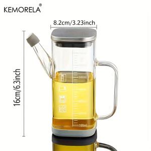 TEMU KEMORELA 700ml 올리브 오일 디스펜서 병, 물티슈 방지 주방 유리 용기, 누수 방지 정밀 오일 포어, 샐러드 요리 및 그릴에 적합