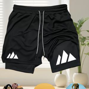 TEMU 남성용 속건성 이중 레이어 반바지 – 필수템! 남성용 피트니스 Faith 속건성 반바지 | 이중 레이어 피부 친화적 원단, 속건성 및 통기성 | 헬스장 운동, 야외 달리기, 볼 게임, 피트니스 활동에 적합, 다양한 상황에 활용 가능한 다용도 운동용 반바지