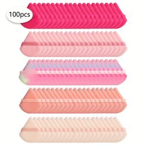 TEMU 삼각형 아이템 100개입. 삼각형 파우더 퍼프 메이크업 스펀지 100개. 초극세사 벨벳 소재로 제작되었으며, 쉐이핑, 눈가, 코너를 위해 특별히 디자인되었습니다.