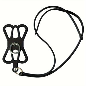 TEMU 4.7~6.3인치 휴대폰용 범용 낙하 방지 핑거링 홀더 (목걸이 및 속이 빈 실리콘 스트랩 포함, 휴대폰 케이스용)