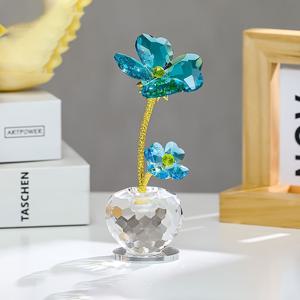 TEMU 젠틀 케어 | 우아한 럭키 릴리 아트 조각 - 레드 글라스 플라워와 골든 스태멘이 있는 투명한 글리터리 베이스, 전원 불필요, 크리스마스, 할로윈, 가을 홈 데코 컬렉터블 피규어로 완벽한 홈 & 오피스 장식