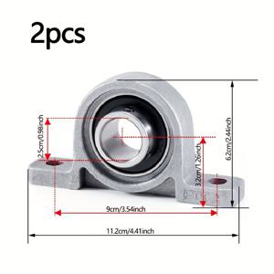 TEMU 고품질 필로우 블록 베어링 2개 세트 - 베어링 강철 및 합금 재질, ZZ 코드, 기계, 3D 프린터, 로봇 및 자동화 장비용 부식 방지 아연 합금 하우징, 건조 보관 방법, 다양한 내경 가능