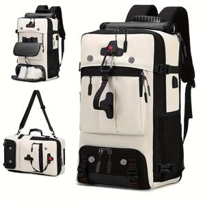 TEMU 17.3인치 노트북을 위한 신발 수납 공간이 넉넉한 넉넉한 여행용 백팩, 통근을 위한 스타일리시한 디자인, 아웃도어 하이킹 및 캠핑에 적합, 다용도 3-in-1 토트백