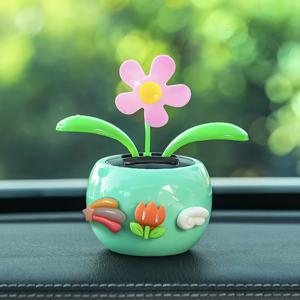 TEMU 자동차 장식 제품, 플라스틱 태양 부유물 장식, 흔들리는 사과 꽃 장식, 다양한 색상