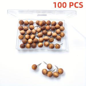 TEMU 100개 나무 푸시핀 - 코크 보드, 창의적인 모델 마커, 사무실 및 학교 용품, 코크 보드 핀 | 자연 목재 마감 | 튼튼한 나무 헤드, 코크 보드 핀