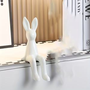 TEMU 귀여운 앉은 토끼 조각상이 특징인 창의적이고 사랑스러운 치유 동물 조각상입니다. 이 현대 미술 작품은 선물 또는 장식용으로 완벽한 매력적인 애완 동물 공예품입니다.