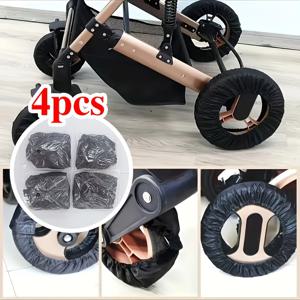 TEMU 2개/4개입 유아용 유모차 바퀴 커버, 폴리에스터 방진 및 방진, 간편한 청소, 현관용 - 추수감사절 및 크리스마스 선물로 이상적, 야외 활동, 방진